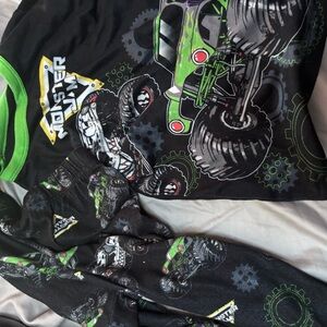 Monster Jam Pajama Set with Green Accents